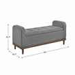 Pemberly Row Contemporary Fabric Lift Top Storage Bench in Gray