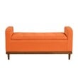 Pemberly Row Contemporary Fabric Lift Top Storage Bench in Orange