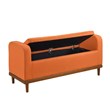 Pemberly Row Contemporary Fabric Lift Top Storage Bench in Orange