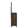 Pemberly Row Modern Solid Wood Dresser with Mirror in Rustic Gray