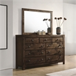 Pemberly Row Modern Solid Wood Dresser with Mirror in Rustic Gray