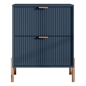 Pemberly Row Modern 2-Drawer Nightstand Bedside Table End Table Furniture - Navy