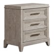 Pemberly Row Contemporary 3 Drawer Night Stand in Washed Taupe