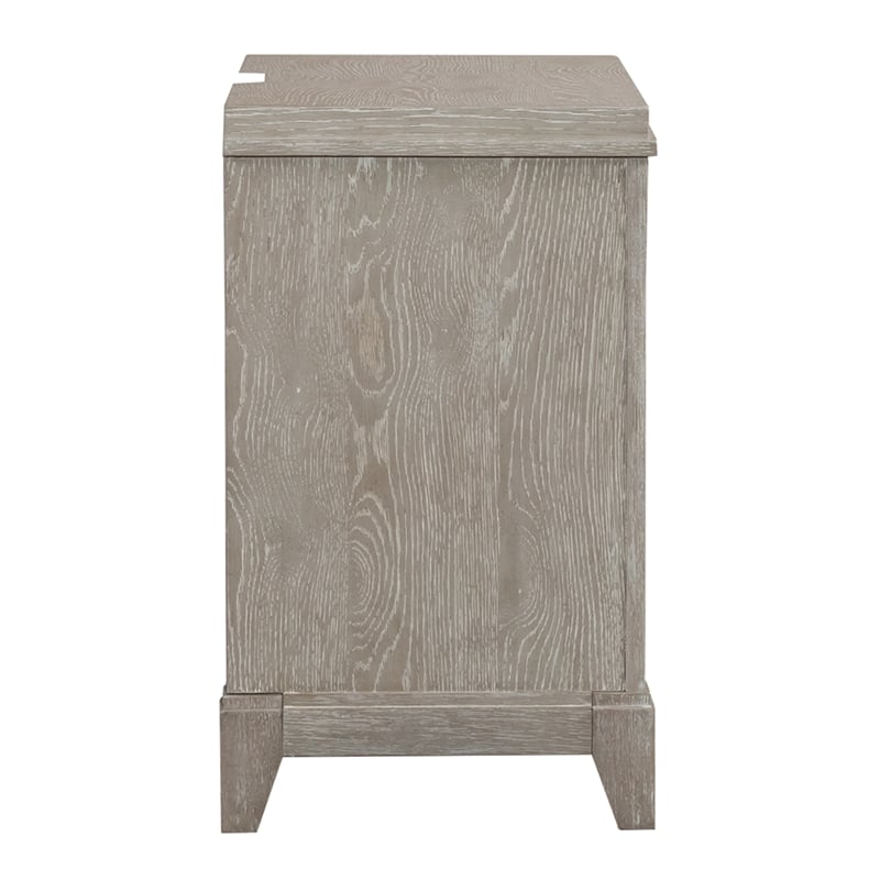 Pemberly Row Contemporary 3 Drawer Night Stand in Washed Taupe