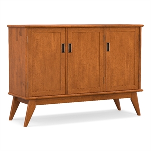 Pemberly Row Hardwood & Rubberwood 50x17&quot 3Door Sideboard Buffet in Teak Brown