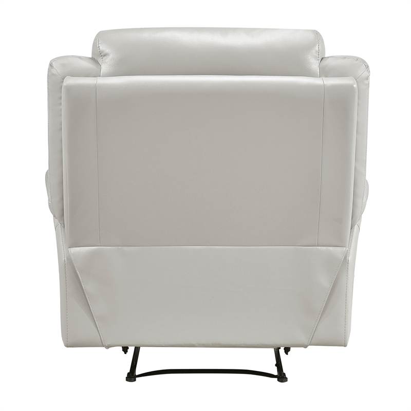 Pemberly Row Modern / Contemporary Leather Reclining Chair in Silver