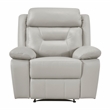 Pemberly Row Modern / Contemporary Leather Reclining Chair in Silver