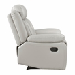 Pemberly Row Modern / Contemporary Leather Reclining Chair in Silver