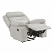 Pemberly Row Modern / Contemporary Leather Reclining Chair in Silver
