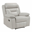 Pemberly Row Modern / Contemporary Leather Reclining Chair in Silver
