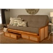 Pemberly Row Full-size Wood Futon Set with Storage and Stone Mattress
