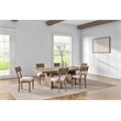 Pemberly Row Wood Rectangular Kitchen Table w/ Six Chairs Dining Table Brown