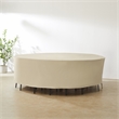 Pemberly Row Round Outdoor Furniture Cover For Patio Set in Tan