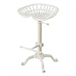 Pemberly Row Modern Adjustable Tractor Seat Barstool - White