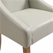 Pemberly Row Dining Chair in Cream Faux Leather with Medium Espresso Wood Legs