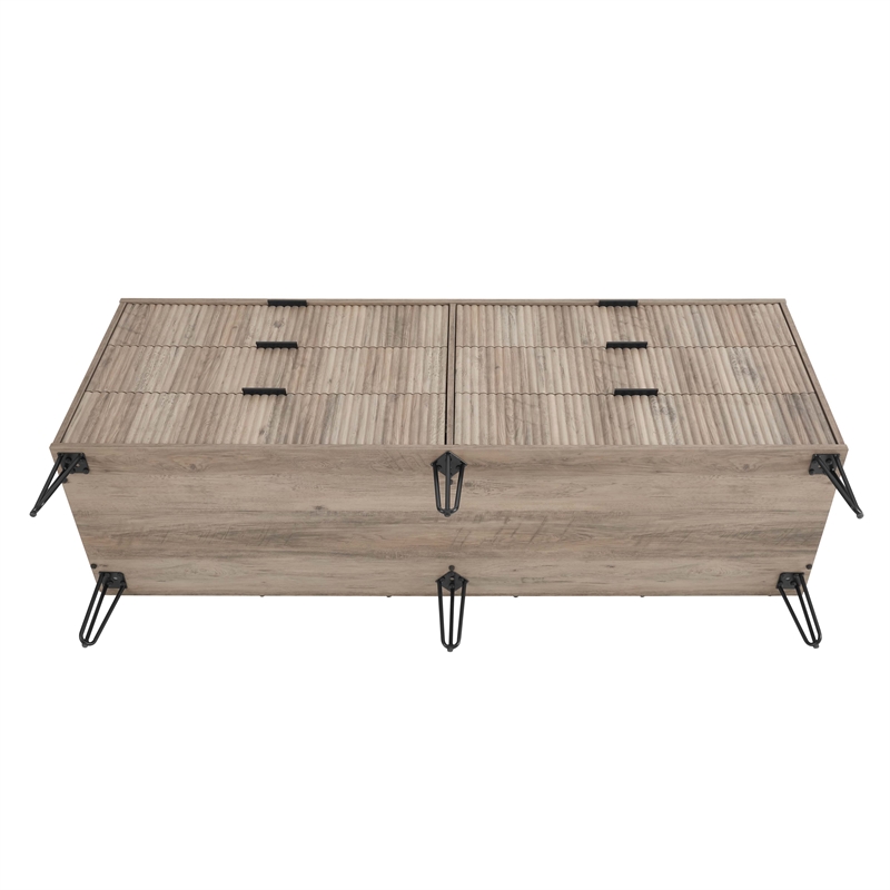 Pemberly Row Engineered Wood 6-Drawer Double Low Dresser in Gray