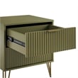 Pemberly Row Nightstand from Engineered Wood in Olive Green - Set of 2