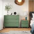 Pemberly Row 2-Piece Standard Dresser and Nightstand Set - Wood - Sage Green