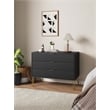 Pemberly Row Modern Engineered Wood Dresser with 3-Drawers in Black