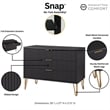 Pemberly Row Modern Engineered Wood Dresser with 3-Drawers in Black
