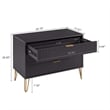 Pemberly Row Modern Engineered Wood Dresser with 3-Drawers in Black