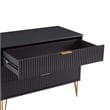 Pemberly Row Modern Engineered Wood Dresser with 3-Drawers in Black