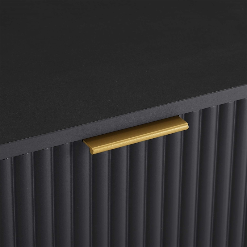 Pemberly Row Modern Engineered Wood Dresser with 3-Drawers in Black