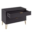 Pemberly Row Modern Engineered Wood Dresser with 3-Drawers in Black