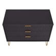 Pemberly Row Modern Engineered Wood Dresser with 3-Drawers in Black