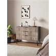 Pemberly Row Modern Engineered Wood Dresser with 3-Drawers in Gray