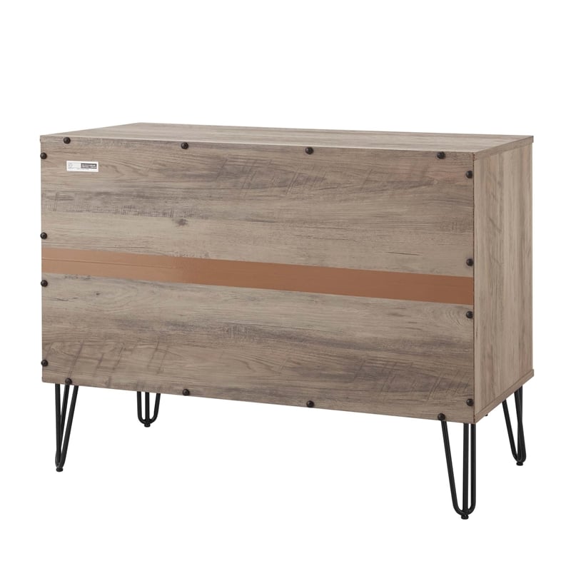 Pemberly Row Modern Engineered Wood Dresser with 3-Drawers in Gray