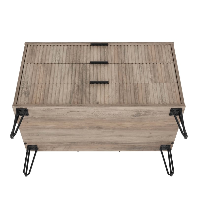 Pemberly Row Modern Engineered Wood Dresser with 3-Drawers in Gray