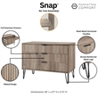 Pemberly Row Modern Engineered Wood Dresser with 3-Drawers in Gray