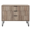 Pemberly Row Modern Engineered Wood Dresser with 3-Drawers in Gray