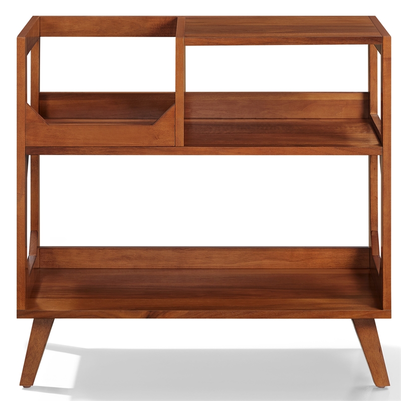 Pemberly Row Contemporary Medium Record Storage Console Walnut