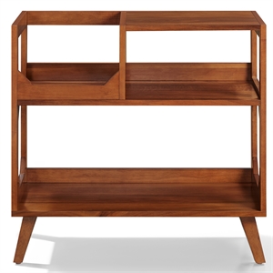 Pemberly Row Contemporary Medium Record Storage Console Walnut