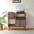 Pemberly Row Contemporary Medium Record Storage Console Walnut