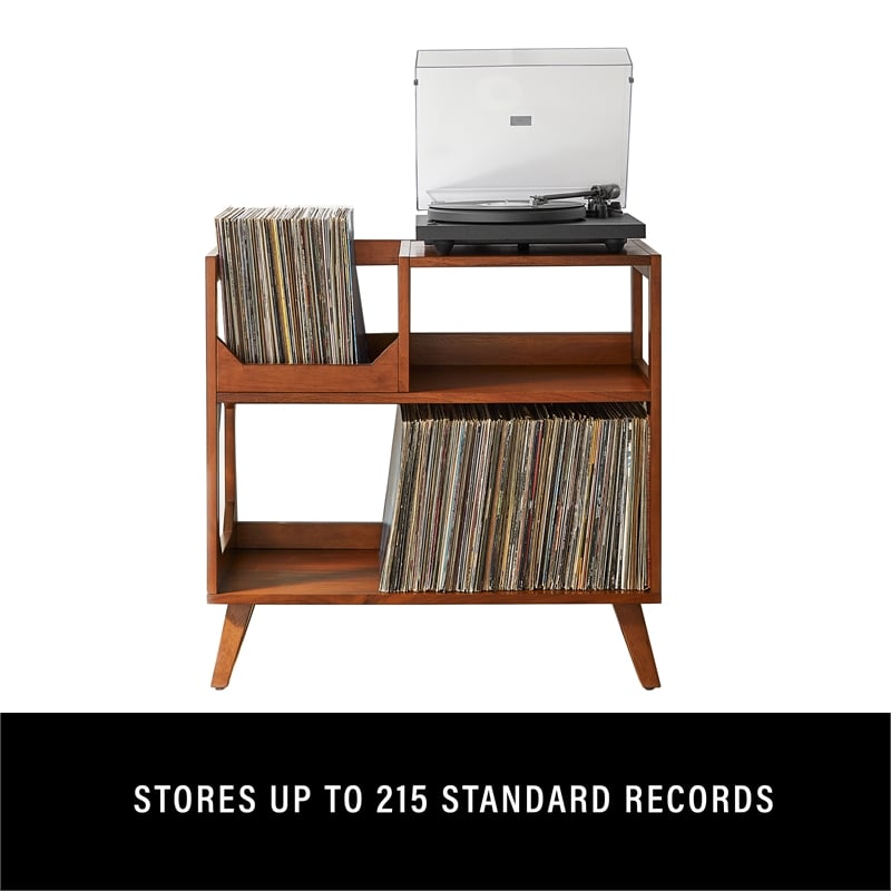 Pemberly Row Contemporary Medium Record Storage Console Walnut