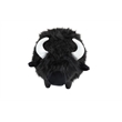 Pemberly Row Harry the Cow Storage Ottoman with Long Black Fur Wood Frame