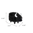 Pemberly Row Harry the Cow Storage Ottoman with Long Black Fur Wood Frame