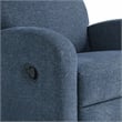 Pemberly Row Swivel Rocker Recliner in Blue Polyeseter Fabric