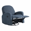 Pemberly Row Swivel Rocker Recliner in Blue Polyeseter Fabric