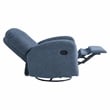 Pemberly Row Swivel Rocker Recliner in Blue Polyeseter Fabric