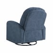 Pemberly Row Swivel Rocker Recliner in Blue Polyeseter Fabric