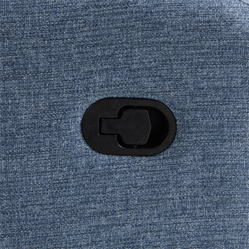 Pemberly Row Swivel Rocker Recliner in Blue Polyeseter Fabric