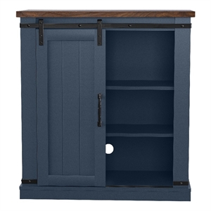 Pemberly Row 32&quot Compact TV Stand for 40&quot TVs with Barn Door Design - Navy