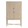Pemberly Row Contemporary Asian Hardwood Bar Cabinet in Light oak