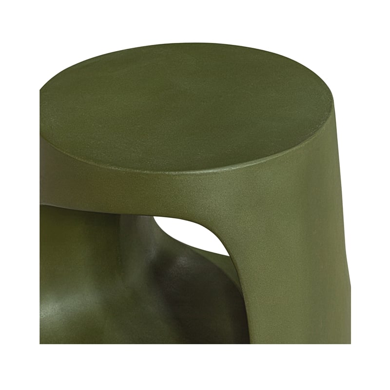 Pemberly Row Contemporary Outdoor Stool Green Stone Side Tables