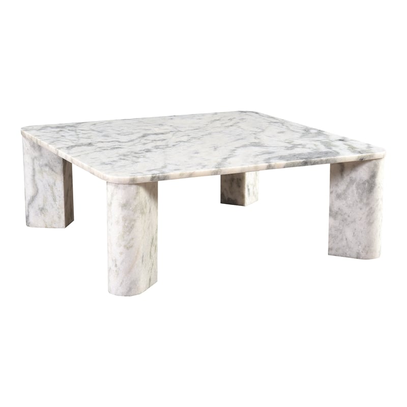 Pemberly Row Modern Coffee Table Ashen Gray Stone Coffee Tables