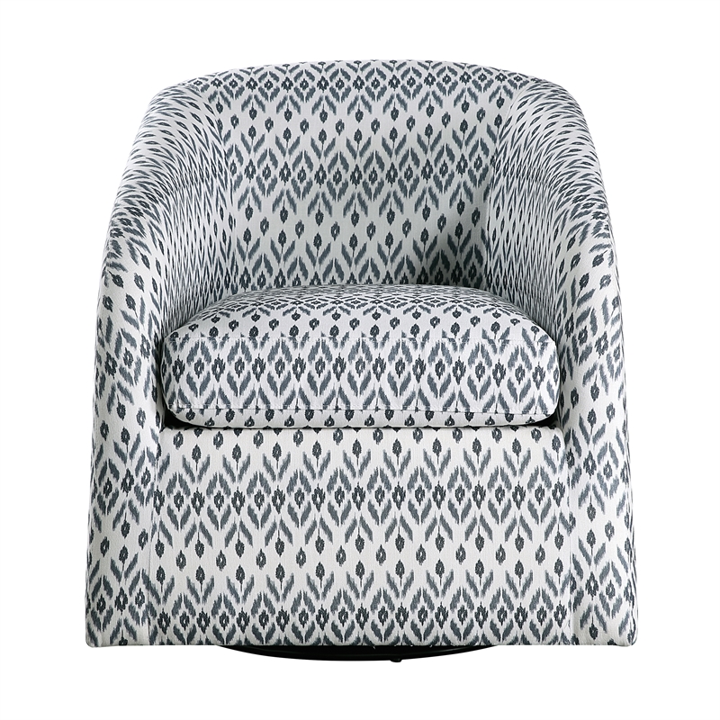 Pemberly Row Contemporary Textured Swivel Chair in Multi-Color